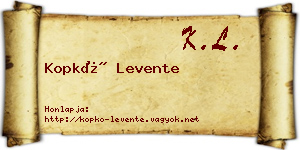 Kopkó Levente névjegykártya