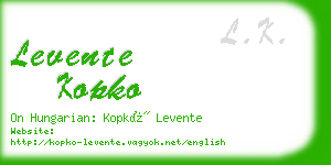 levente kopko business card